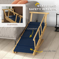 Load image into Gallery viewer, PawHut Dog Ramp, Adjustable 4 Height Pet Ramp, Foldable Wooden Dog Stairs with Non-slip Mat for Small to Large Dogs to Get on High Bed or Sofa Couch, Natural Wood Finish