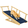 Load image into Gallery viewer, PawHut Dog Ramp, Adjustable 4 Height Pet Ramp, Foldable Wooden Dog Stairs with Non-slip Mat for Small to Large Dogs to Get on High Bed or Sofa Couch, Natural Wood Finish