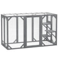 Load image into Gallery viewer, Wooden Cat House, 71" Catio Outdoor Cat Enclosure with Three Platforms, Large Door and Weather-Resistant Roof, for Multiple Cats, Grey