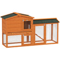 Load image into Gallery viewer, Rabbit Hutch Outdoor, 2 Tier Guinea Pig Hutch with Run, Ramp, Slide-out Tray, Asphalt Roof, 150 x 45 x 85cm