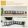 Load image into Gallery viewer, Outdoor Cat Tunnel, 60" Wooden Play Cat Enclosure, Extendable Pet Run with 3 Doors, for Indoor and Outdoor Use, for Kitty, Puppy, Grey