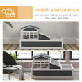 Load image into Gallery viewer, PawHut 3- Room Tortoise House Habitat with Balcony & 2 Stories, Indoor/ Outdoor Wooden Tortoise Enclosure with Ladder, Tray, Openable Roof, Large Reptile Cage, 44" x 25.5" x 23", Gray