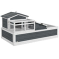 Load image into Gallery viewer, Tortoise House 3-Room Wooden Tortoise Enclosure Large Reptile Cage with 2 Stories, Ladder, Balcony, Tray, Openable Roof, 59H x 112L x 65Wcm, Grey