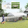 Load image into Gallery viewer, Outdoor Dog Kennel with Roof, Heavy Duty Dog Run Outdoor Fence Cage with Adjustable & Rotating Bowls, Waterproof UV-Resistant Cover, Secure Lock, 19.7' x 7.5' x 7.5'