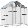 Load image into Gallery viewer, Large Catio Outdoor Cat Enclosure, Galvanized Steel Walk-in Cat Patio for Multiple Kittens, Outdoor Kitty Cage with Waterproof Cover, 5 Adjustable Platforms, Hammock, Metal Chicken Coop Run
