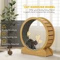 Load image into Gallery viewer, Cat Treadmill, Cat Exercise Wheel, 39.4 inch Kitten Running Wheel with Brake, Carpeted Runway for Exercise - Natural Wood Finish