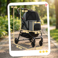Load image into Gallery viewer, Dog Stroller, 3 in 1 Foldable Pet Stroller for Small Puppy Cat with Detachable Travel Carrier, 4 Wheels Dog Pram with Storage Basket, Seat Leashes, Mesh Window, Grey