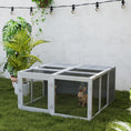 Load image into Gallery viewer, 48 Inch Rabbit Hutch Rabbit Run Small Animal Guinea Pig House Bunny Cage Hideaway Outdoor with Openable Roof Grey