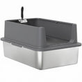 Load image into Gallery viewer, Stainless Steel Cat Litter Box, XL Extra Large Metal Litter Box Pan Tray for Big Cats, High Sided, Anti-Urine Leakage, Easy Cleaning, Non-Sticky, Absorbs Odors, Include Scoop & Pad, Dark Gray