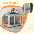 Load image into Gallery viewer, Dog Crate Furniture, Side End Table, Indoor Dog Kennel with Soft Washable Cushion, Wire Mesh, Large Top, for Large Dogs, 106 x 74 x 81.5, Grey