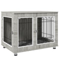 Load image into Gallery viewer, Dog Crate Furniture, Side End Table, Indoor Dog Kennel with Soft Washable Cushion, Wire Mesh, Large Top, for Large Dogs, 106 x 74 x 81.5, Grey