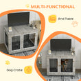 Load image into Gallery viewer, Dog Crate Furniture, Side End Table, Indoor Dog Kennel with Soft Washable Cushion, Wire Mesh, Large Top, for Large Dogs, 106 x 74 x 81.5, Grey