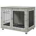Load image into Gallery viewer, Dog Crate Furniture, Side End Table, Indoor Dog Kennel with Soft Washable Cushion, Wire Mesh, Large Top, for Large Dogs, 106 x 74 x 81.5, Grey