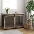 Load image into Gallery viewer, Dog Crate Furniture, Dog Cage End Table with Sliding Door, Pet Kennel for Extra Large Breeds, 118 x 75.5 x 82cm, Walnut Brown