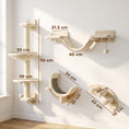 Load image into Gallery viewer, 4 Piece Cat Shelves, Cat Wall Furniture with Hammock, Scratching Posts, Soft Ladder, Steps, Jump Platforms, Hanging Ball for Indoor Kittens, Space Saving - Beige