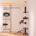 Load image into Gallery viewer, Floor-to-Ceiling Cat Tree, 88.6"-100.4" Adjustable 5-Level Cat Tower with Hammock, 3 Sisal Scratching Posts, Toy Ball, Anti-Tip Rope, Dark Grey
