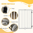Load image into Gallery viewer, Free Standing Pet Gate, Foldable Dog Gates with 2 Support Feet, 4 Panels for Doorway Stairs, 30" High Wooden Pet Fence for Small Medium Dogs, Indoor Use, White