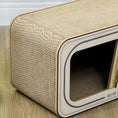 Load image into Gallery viewer, Cat Scratching Board, 2 in 1 Cat Scratcher Cardboard with Catnip, Canned Tuna Design Cat House for Indoor Kitty, Cream White