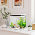 Load image into Gallery viewer, Fish Tank, 26L Glass Aquarium with Filter System, LED Lights, Water Pump, Betta Fish Tank for Goldfish, Shrimps, White
