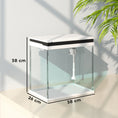 Load image into Gallery viewer, Fish Tank, 26L Glass Aquarium with Filter System, LED Lights, Water Pump, Betta Fish Tank for Goldfish, Shrimps, White