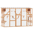 Load image into Gallery viewer, Catio Outdoor Cat Enclosure Window, Outdoor Cat House with Weather Protection Roof for 1-4 Kitties, Wooden Frame, Shelves & Bridges, 118" x 37.5" x 74", Orange