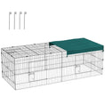 Load image into Gallery viewer, PawHut 87" L Metal Chicken Playpen, Small Animal Cage, Pet Playpen Yard Fence for Rabbits, Chinchillas with Roof for Indoor & Outdoor, 28"H, Green