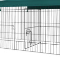 Load image into Gallery viewer, PawHut 87" L Metal Chicken Playpen, Small Animal Cage, Pet Playpen Yard Fence for Rabbits, Chinchillas with Roof for Indoor & Outdoor, 28"H, Green