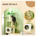 Load image into Gallery viewer, Cat Tree with Hidden Litter Box Enclosure, 2-in-1 Green Leaf Cat Tower, Litter Box Furniture with House, Ladder, Scratching Posts, Platforms, for Indoor Use - Oak