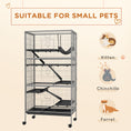 Load image into Gallery viewer, PawHut 63" 6-Tier Small Animal Cage, Ferret Cage, Large Chinchilla Cage with Hammock Accessory & Heavy-Duty Steel Wire, Small Animal Habitat with 6 Doors, Removable Tray, Gray