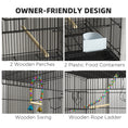 Load image into Gallery viewer, PawHut Double Stackable Bird Cage with Stand, Wooden Swing, Rope Ladder & Wheels for Canaries, Lovebirds Finches, Budgie Cage with Storage Shelf, Removable Tray, Wooden Perches & Food Containers