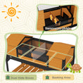 Load image into Gallery viewer, PawHut Tortoise Habitat with Adjustable Lamp Holder, Wooden Tortoise Enclosure with Storage Shelf, Dual Main Houses, Attached Tray, Openable Lid, Yellow