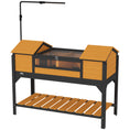 Load image into Gallery viewer, PawHut Tortoise Habitat with Adjustable Lamp Holder, Wooden Tortoise Enclosure with Storage Shelf, Dual Main Houses, Attached Tray, Openable Lid, Yellow