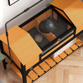 Load image into Gallery viewer, PawHut Tortoise Habitat with Adjustable Lamp Holder, Wooden Tortoise Enclosure with Storage Shelf, Dual Main Houses, Attached Tray, Openable Lid, Yellow