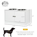 Load image into Gallery viewer, PawHut Large Elevated Dog Bowls with Storage Cabinet Containing Large 44L Capacity, Raised Dog Bowl Stand Pet Food Bowl Dog Feeding Station, White