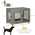 Load image into Gallery viewer, Dog Crate Furniture End Table w/ Soft Washable Cushion, Two Doors, Indoor Pet Kennel for Small Medium Large Dogs w/ Wire Mesh, Grey