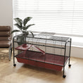 Load image into Gallery viewer, PawHut 48" L Small Animal Cage, Rabbit Hutch, or Ferret Pet Play House with Feeder, Rolling Wheels, Platform, Ramp