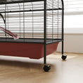 Load image into Gallery viewer, PawHut 48" L Small Animal Cage, Rabbit Hutch, or Ferret Pet Play House with Feeder, Rolling Wheels, Platform, Ramp