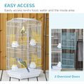 Load image into Gallery viewer, Bird Cage with Perches, Food Bowls, Swing, Parrot Cage for Budgie, Parakeet, Small Bird, 46.5 x 35.5 x 92cm, White