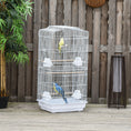 Load image into Gallery viewer, Bird Cage with Perches, Food Bowls, Swing, Parrot Cage for Budgie, Parakeet, Small Bird, 46.5 x 35.5 x 92cm, White