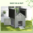 Load image into Gallery viewer, PawHut Duck Coop, Wooden Duck House, Outdoor Small Animal House with Openable Roof, Double Doors, Removable Base for 1-3 Ducks, Light Gray