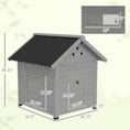 Load image into Gallery viewer, PawHut Duck Coop, Wooden Duck House, Outdoor Small Animal House with Openable Roof, Double Doors, Removable Base for 1-3 Ducks, Light Gray