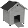 Load image into Gallery viewer, PawHut Duck Coop, Wooden Duck House, Outdoor Small Animal House with Openable Roof, Double Doors, Removable Base for 1-3 Ducks, Light Gray