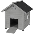 Load image into Gallery viewer, PawHut Duck Coop, Wooden Duck House, Outdoor Small Animal House with Openable Roof, Double Doors, Removable Base for 1-3 Ducks, Light Gray