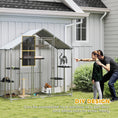 Load image into Gallery viewer, Large Catio Outdoor Cat Enclosure, Galvanized Steel Walk-in Cat Patio for Multiple Kittens, Outdoor Kitty Cage with Waterproof Cover, 5 Adjustable Platforms, Hammock, Metal Chicken Coop Run