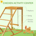 Load image into Gallery viewer, PawHut Chicken Activity Play for Healthy & Happy Animals, Swing Set with Chicken Perches & Hen Ladder, Chicken Coop Toy, Yellow