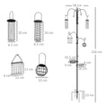 Load image into Gallery viewer, Bird Feeding Station Kit, Wild Bird Feeder Pole with 6 Hooks, 4 Hanging Feeders for Peanuts, Seed, Fat Balls, for Garden, Outdoor, Black
