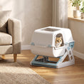 Load image into Gallery viewer, Cat Litter Box with Lid, Enclosed Cat Litter Box with Deodorization Bag & Drawer Pan, High Sides & Flip-to-Clean, Multi-Entry Design, Odor Control, Light Blue