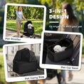 Load image into Gallery viewer, Dog Stroller, 3 in 1 Foldable Pet Stroller for Small Puppy Cat with Detachable Travel Carrier, 4 Wheels Dog Pram with Storage Basket, Seat Leashes, Mesh Window, Black