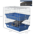 Load image into Gallery viewer, PawHut 2-Tier Guinea Pig Cage, Ferret Cage, Chinchilla Cage, Small Animal Cage Indoor with Dish and Bottle, 2 Doors, Deep Bottoms, Ramp, 28", Blue