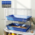 Load image into Gallery viewer, Double Tier Small Animal Cage Rabbit Chinchillas Cage w/ Ramp Food Dish Water Bottle Deep Trays Pet Home 72 x 44 x 67 cm